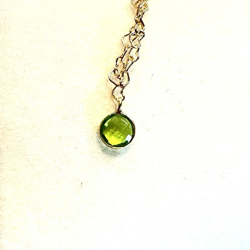 Gold Filled Heart Chain Bracelet Green Tourmaline Gold-filled Charm Luxe - Picture 4 of 6